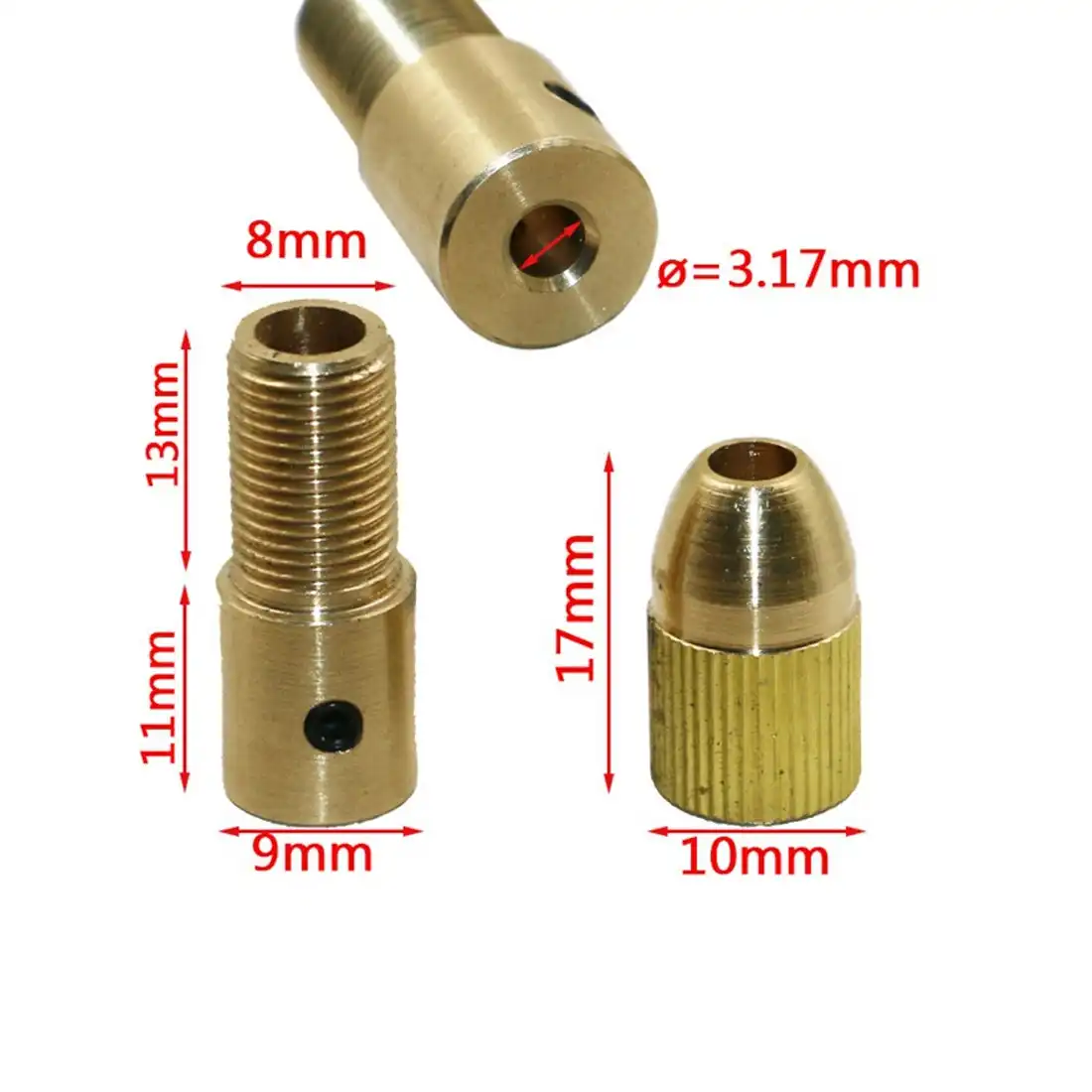 7Pcs 0.5-3mm Small Electric Drill Bit Collet Micro Twist Drill Chuck Set Tool