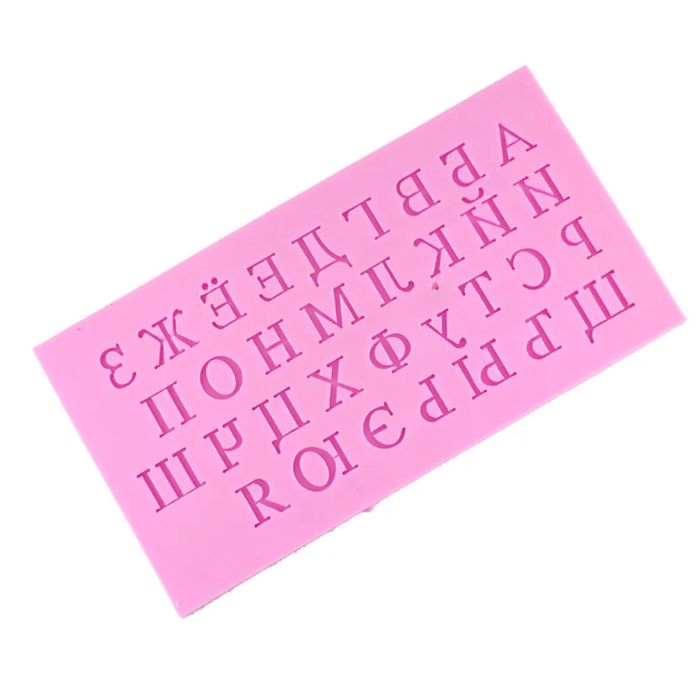 

Fashion Family DIYprops Russian Alphabet Letter Shape Silicone Mold Cake Decoration Fondant Cake 3D Soap Chocolate Drop Shipping