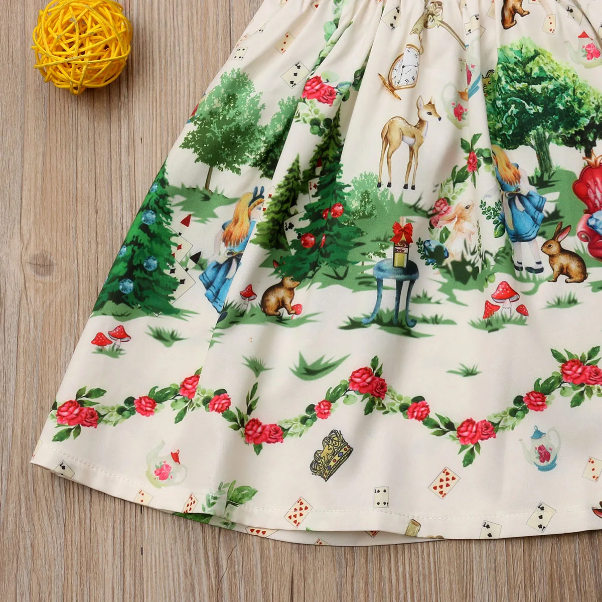 От 1 до 6 лет платье для маленьких девочек с героями мультфильмов и сказочным принтом праздничное платье-пачка принцессы Одежда с изображением Алисы и кролика