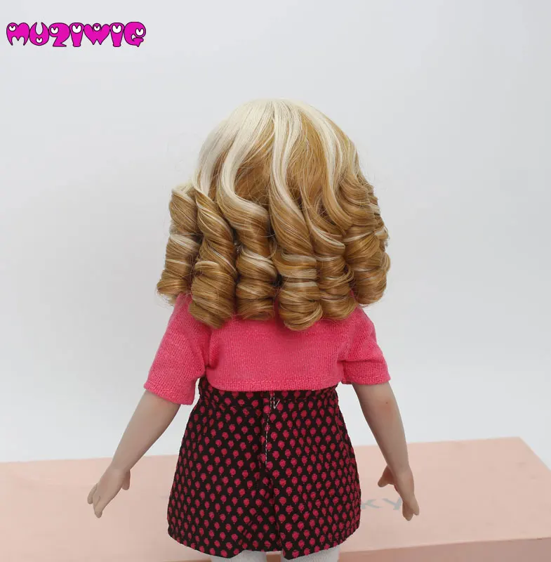 Высокотемпературные волокна средней длины спиральные глубокие парики с волнистыми волосами для куклы для 1" Высота американская кукла аксессуары 2 цвета в продаже
