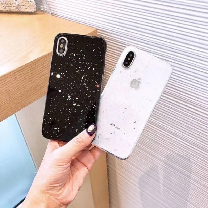 

Glitter Phone Covers For Iphone 7 X Xs Max 6 6s 8 Plus Case Star Moon Pattern Bling Phone Cover Capa For Iphone X 7plus Coques