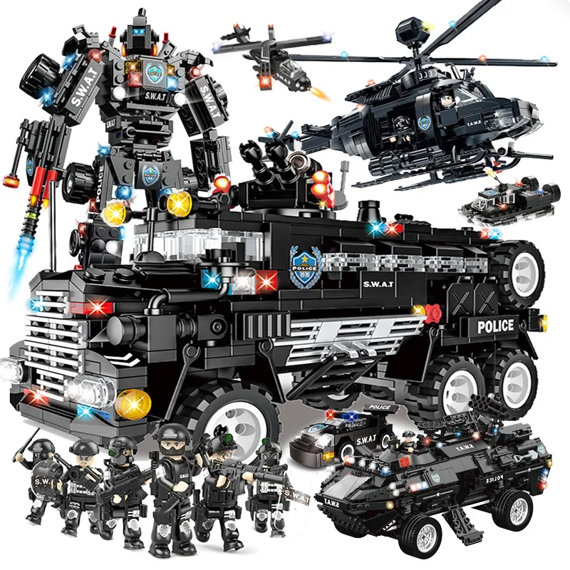 

Children's educational building blocks toy Compatible Legoingly city Special police team series figures Bricks birthday gifts