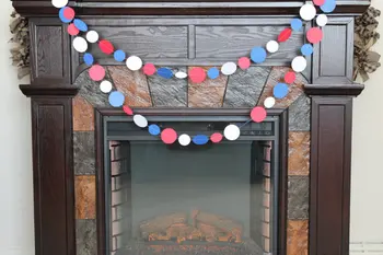 

SAMPLE SALE -Red white and Blue Paper Garland - Independence Day, 4th of July, Patriotic Bride, Paper garland, summer party,