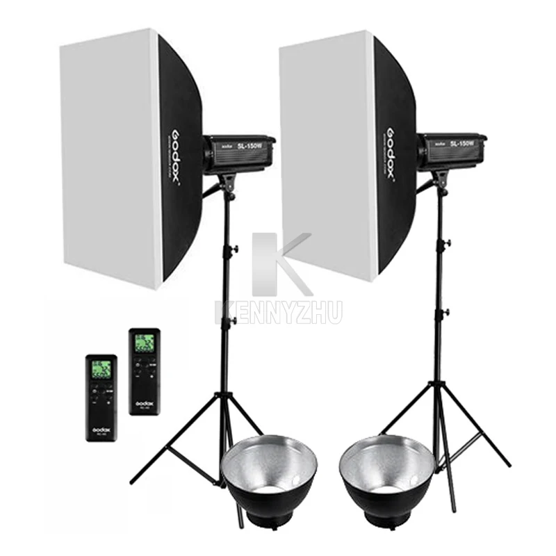 2x Godox Continuous Lighting SL 150W CRI93+ LED Video Light Kit 16 Channels 5600K 150W +2.8m