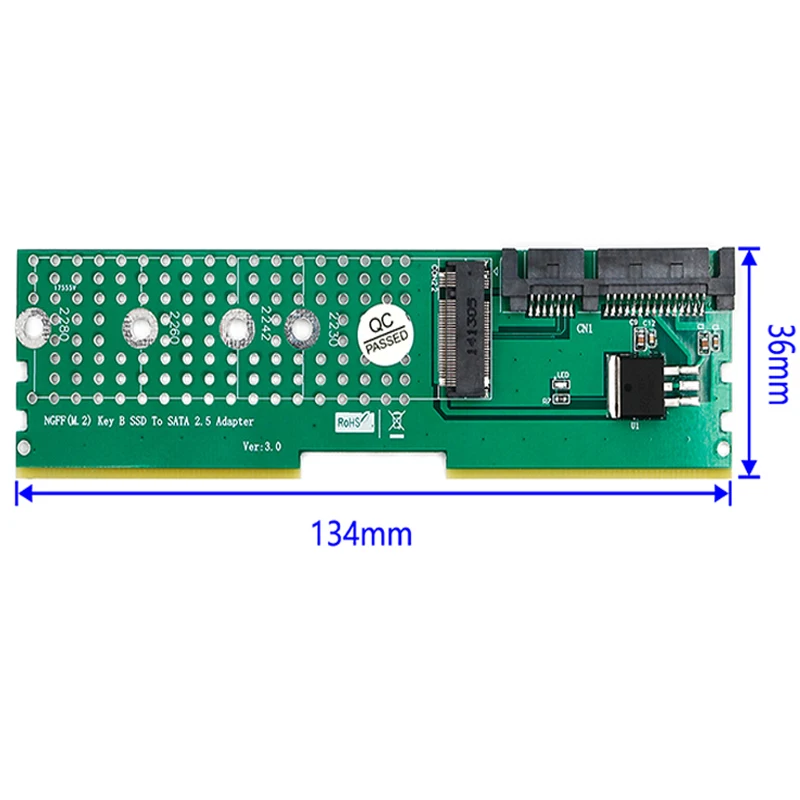 NGFF(M.2) B-key SATA-Bus SSD to SATA 3,0 адаптер со слотом памяти DDR поддержка установки DDR2 DDR3 DDR4 DDR5 настольная материнская плата