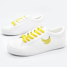 Yellow Banana Printed Classic Women Sneakers Casual Low Cut Shoes Flats zapatos de mujer e lov vintage design postage stamp and emblem printed canvas shoes high end customzied women casual flats zapatos mujer