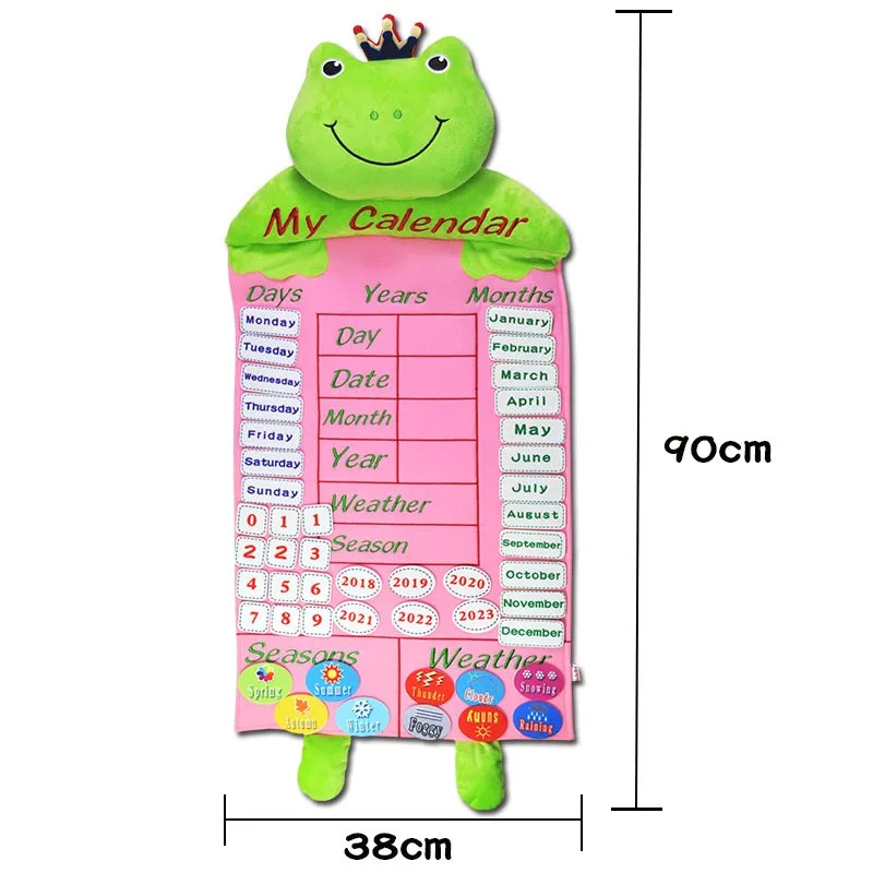 

Intellectual intelligence Clock Calendar teaching aids hour learner early Education puzzle Toy Cloth Calendar