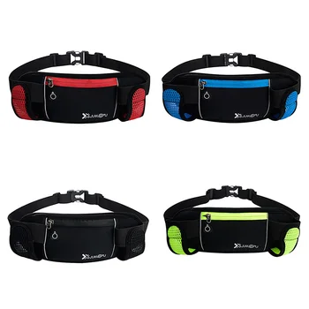 

THINKTHENDO Casual Neoprene Portable Bag Belt Bag Waist Pack Pouch With 2 Water Bottle Holder New