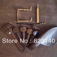 1 комплект, фитинг для скрипки WENGE 4/4 с 1 шт. струны и 1 шт. Золотая подставка для подбородника с винтовым креплением и 1 шт. ключ для подбородка золотого цвета