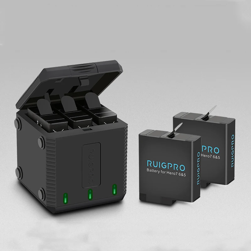 

Go Pro Hero6/5 3-Way Battery Charger LED Charging Box storage bateria AHDBT-501/601 for GoPro Hero 6 5 Black Hero5 6 Accessories