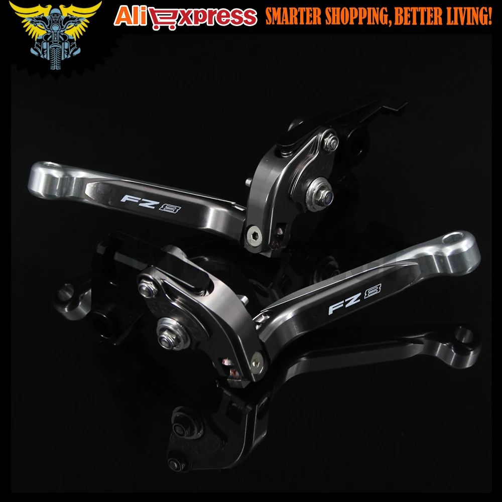 Для Yamaha FZ8 2011 2012 2013 2014 2015 лазерный логотип (FZ8) серебристый + титановый CNC складной