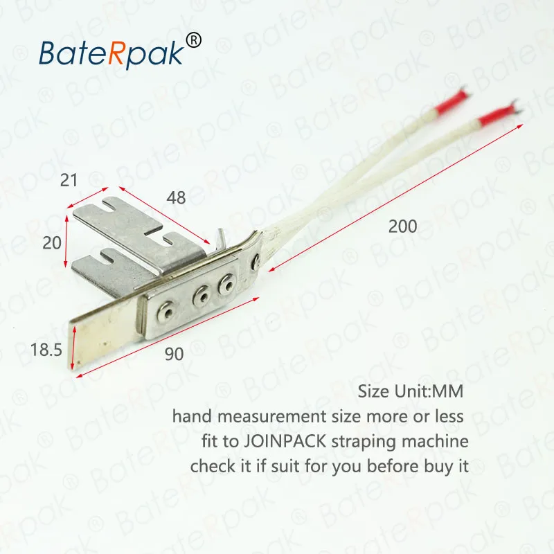 Najtaniej BateRpak głowica grzewcza pasująca do maszyny bunding, części automatyczna wiązarka Joinpack, części grzewcze wykorzystują napięcie 10 V, moc 50W