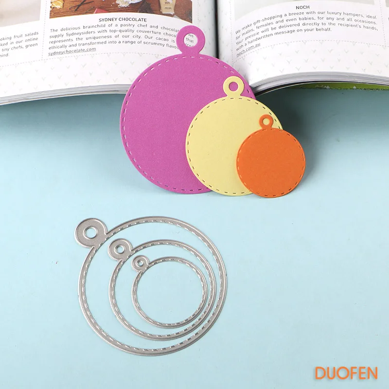 

070252 3pcs circle tags stencil metal cutting dies for DIY papercraft project Scrapbook Paper Album greeting card