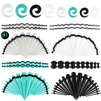 

54pcs/lot Acrylic UV Dilations Ear Piercings Ear Stretchers Plugs and Tunnels Earring Expanders Body Jewelry Piercings Lots