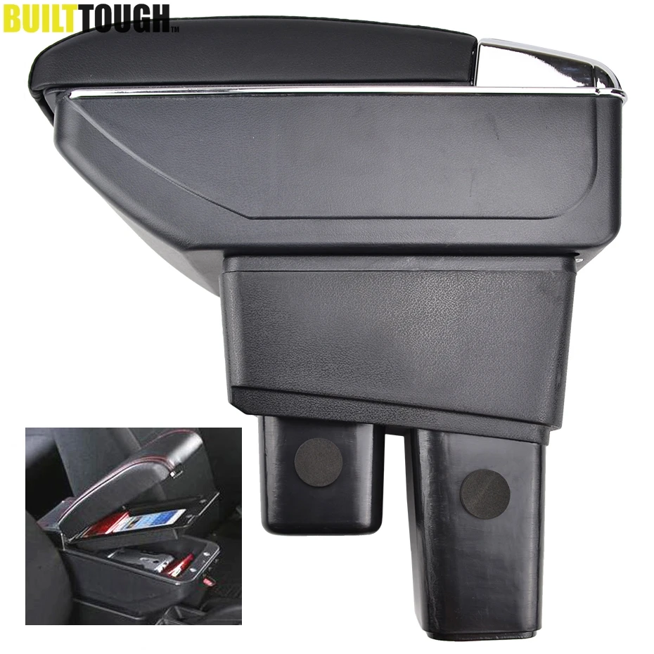 For Honda Fit Jazz GE 2009 2013 Dual Layer Armrest Arm Rest Cup Holder