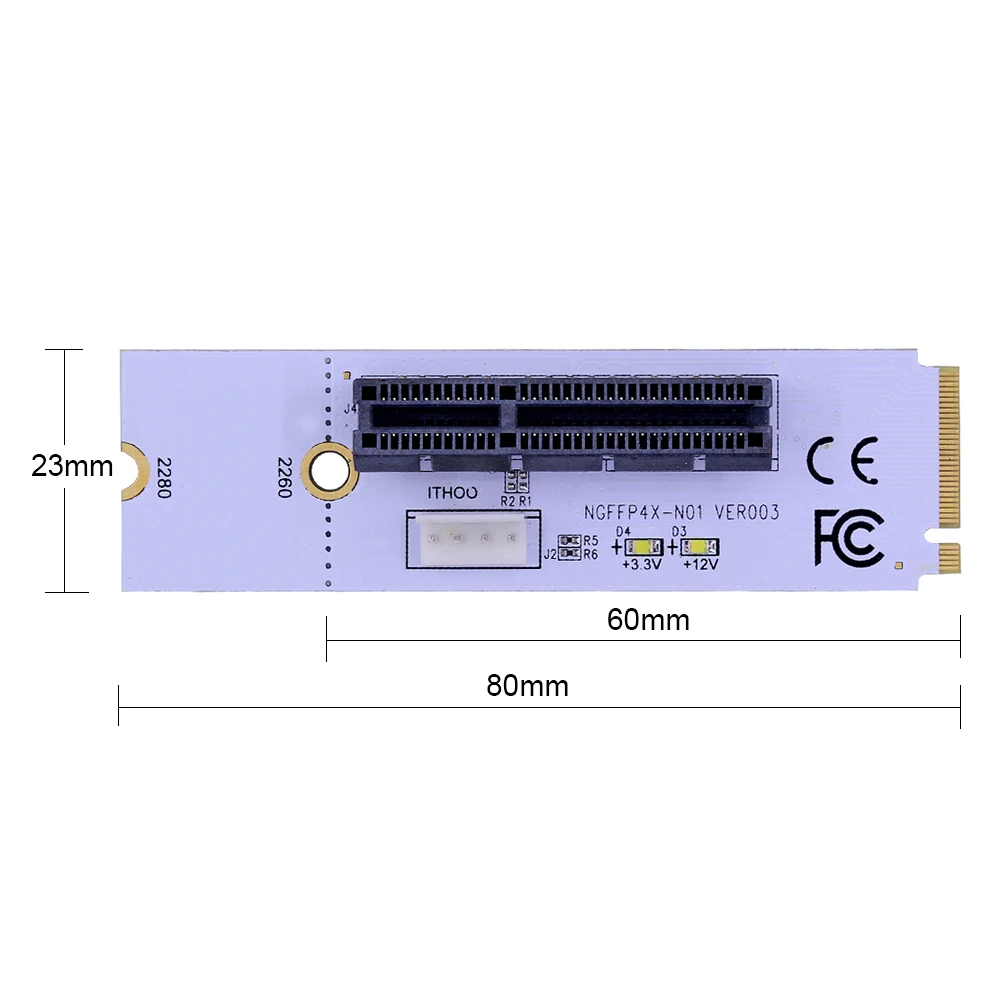 CHIPAL NGFF M.2 до PCI E 4X Райзер карта M2 M ключ к адаптеру PCIe X4 светодиодный ным