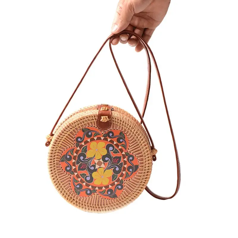 

Fashion Shoulder Crossbody Round Rattan Bags Handbags For Women Bohemian Summer Beach Bag