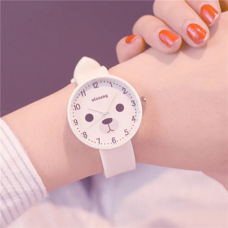 Kids Watches Comfortable Girls Silicone Quartz Bear Children Cartoon Fashion-Brand Ulzzang