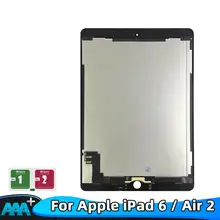 9.7 "LCD Para Apple iPad 6 2 A1567 A1566 9.7'' Ar 100% AAA + Grau LCD Display Touch montagem Digitador Da tela de peças de Reposição(China)