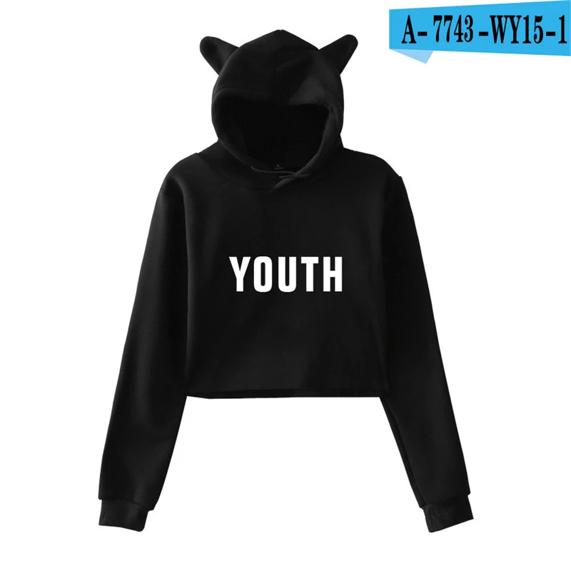 Shawn Mendes Cat Ear Cropped Hoodie Canada Popular Singer Pullover Tracksuit Hooded Sweatshirts Ladies Long Sleeve Kpop Harajuku Shawn Mendes Cat Ear Cropped Hoodie Canada Popular Singer Pullover Tracksuit Hooded Sweatshirts Ladies Long Sleeve Kpop Harajuku