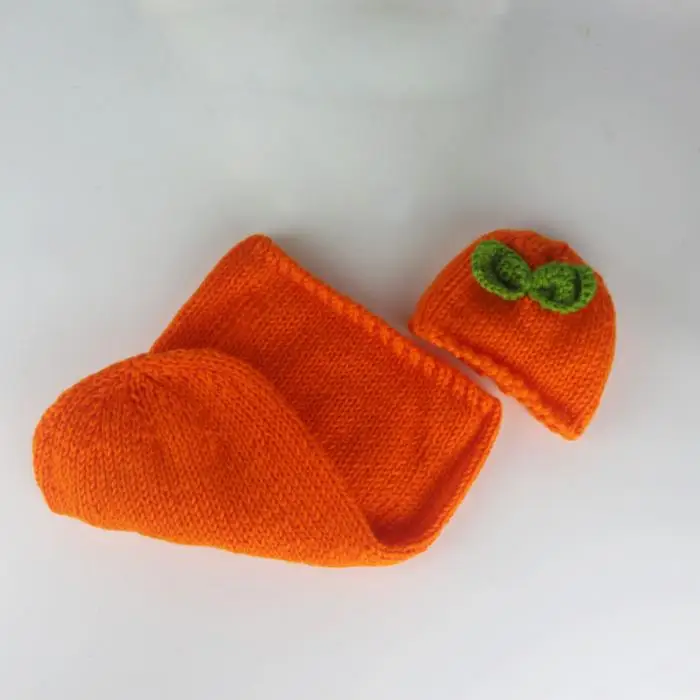 Милые вязаные для новорожденных тыква шляпа спальный мешок фотографии реквизит ручной работы Fotografia Sac De Couchage Baby Cool D