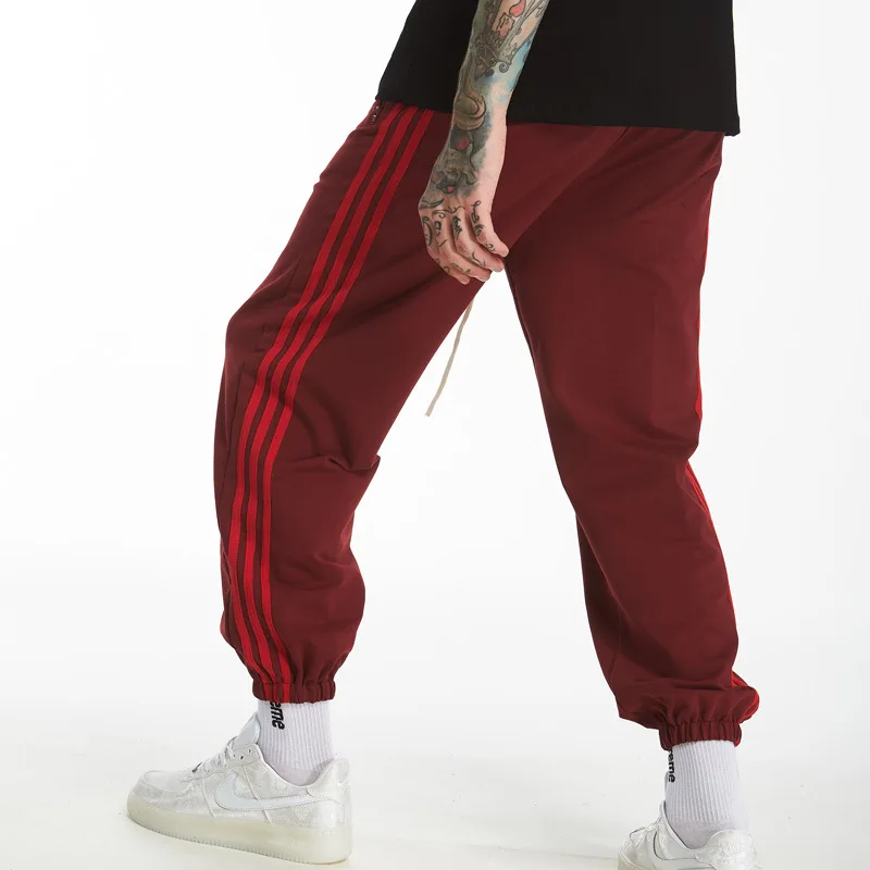 

LEAN Drop Shipping 2018 New Hip Hop Vintage Pencil Pants Three Lines Fashion Highstreet Baseball Sports Dance Pants