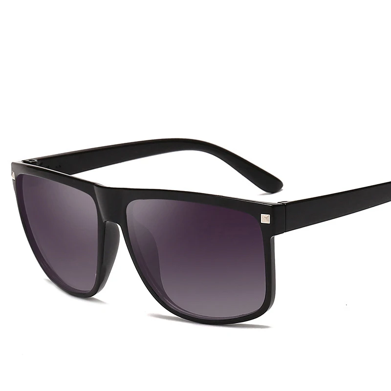 Oculos de sol feminino, брендовые Модные солнцезащитные очки, квадратная оправа, с заклепками, для женщин и мужчин, солнцезащитные очки lentes de sol mujer - Цвет линз: Black---Gray