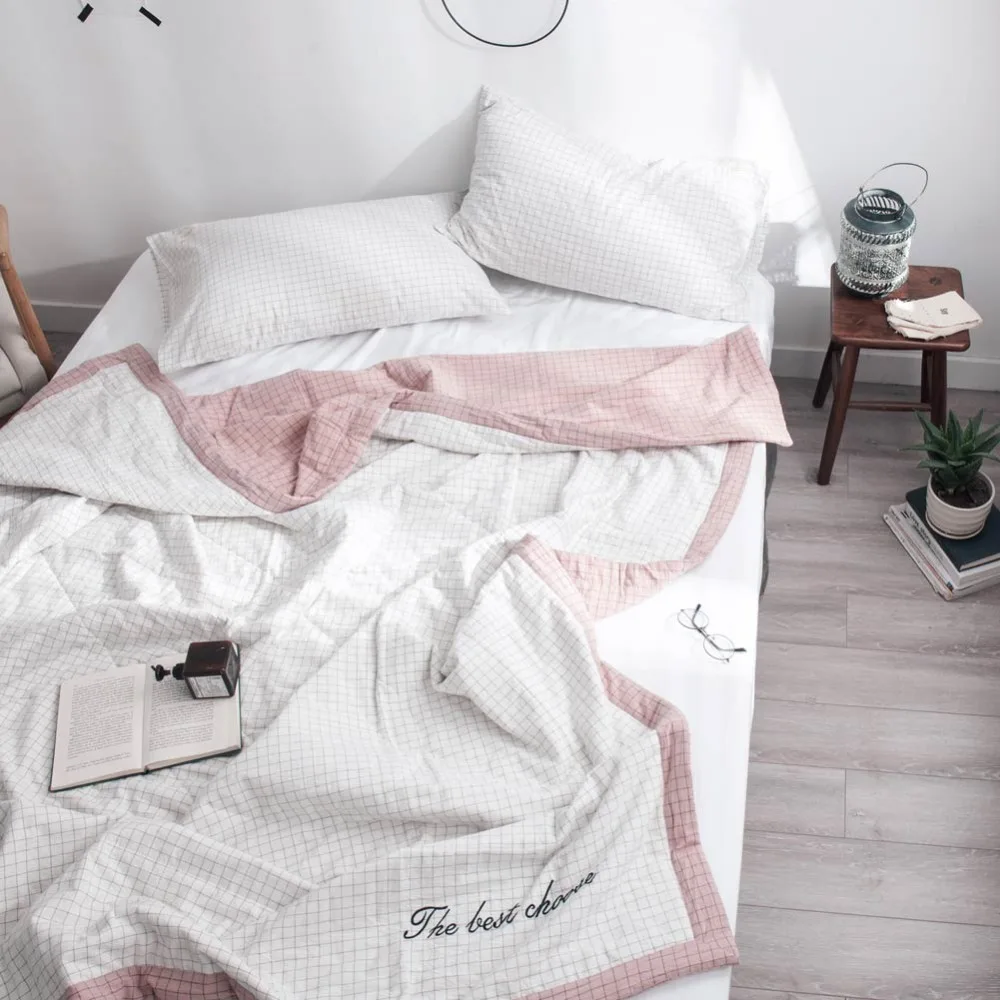 Белое стеганое одеяло из хлопка хлопковое для лета размер Twin Queen King 2019|Одеяла| |