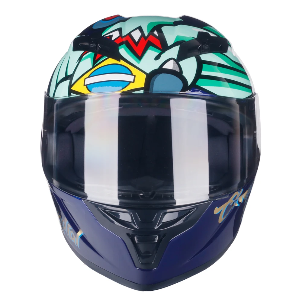 Мотоциклетный rcycle полный шлем с принтом попугая гоночный шлем DOT certified casco de moto kask helm moto cross moto rcyclist