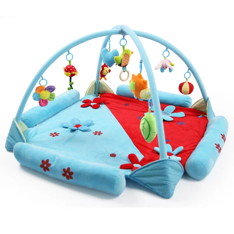 Большой супер безопасный музыкальный игровой коврик детское игровое Одеяло детский коврик для ползания фитнес Детские развивающие игрушки - Цвет: Синий