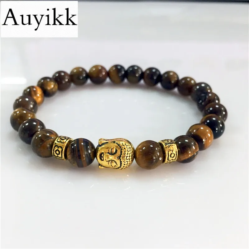 Auyikk Buddha Bracelet Beads Pulseira Masculina Men Jewelry Bracelets For Women Bileklik Elastic Bijoux Jonc Wristband Fashion Jewelry