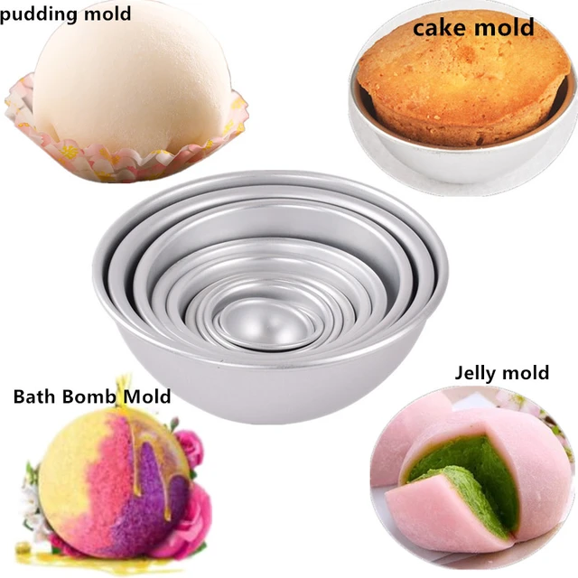 4pcs 3D Aluminum Alloy Bath Bomb Mold DIY Bathing Ball Cake Baking