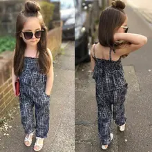 Комбинезон в клетку с завязками для маленьких девочек