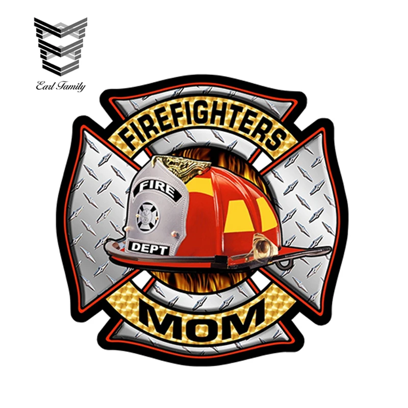 EARLFAMILY 13cm x 13cm Firefighter Window Decal Retired Firefighters