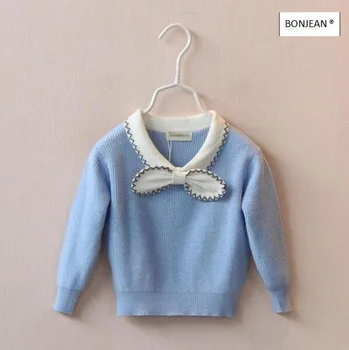 YW518f0231 осенний Детский свитер для девочек, кардиган для девочек, свитер, однотонная модная детская одежда для девочек, одежда с цветами YW