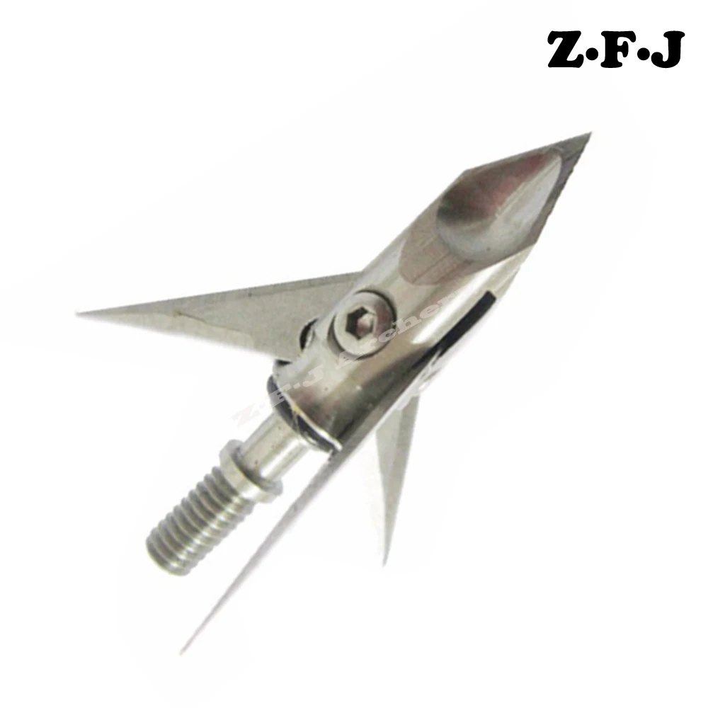 

3/6/12pc Stainless Steel Broadheads 100 grain 3 Blade Hunting Broadhead Arrow Head Tips New Crossbow Hunting Archery Accessories