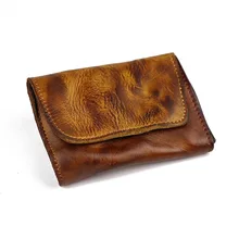 Breif Ретро кошелек из натуральной кожи для мужчин и женщин, дизайнерский маленький кошелек, женский портфель, женский кошелек