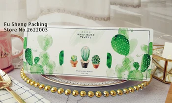 

22.6X9X5CM Cactus Cake Box Cupcake Gift Bakery Macaron Pastry Cookies Packaging Paper Boxes 100pcs/lot