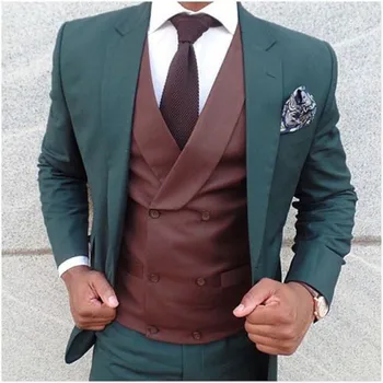 

Custom Made Dark Green Men Suit For Wedding Tuxedo Slim Fit Wedding Mens Suits 2018 Cheap Prom Wear (Jacket+Pants+Vest)