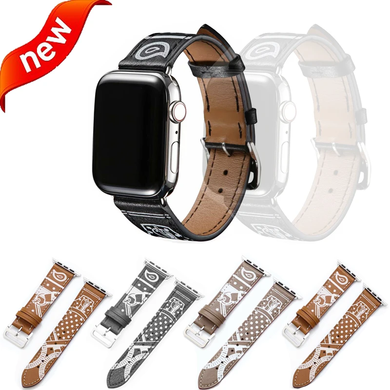 

Leather Loop Strap For apple watch band 44mm & bracelet for apple watch 40mm wristband for iwatch 4 bands 42mm series 3/2/1 38mm