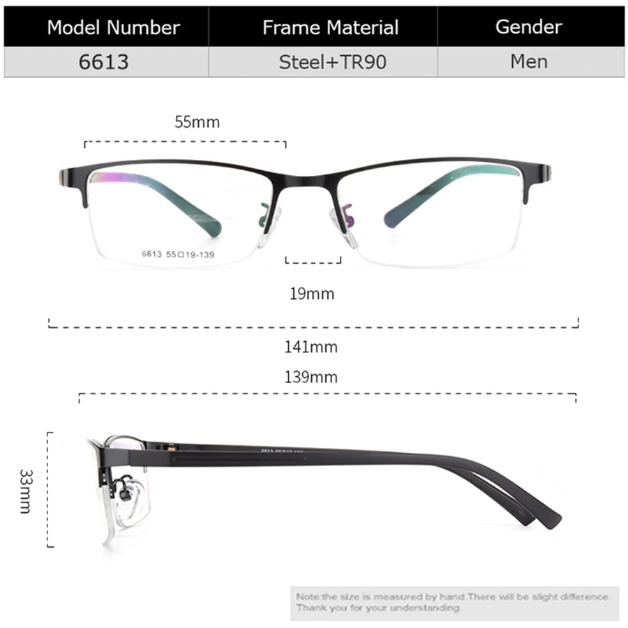 Bellcaca Spectacle Frame Men Eyeglasses Nerd Computer Optical Prescription Eye Clear Lens Glasses Frame For Male Eyewear 6613