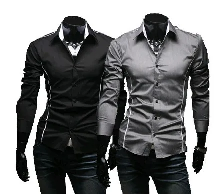 Брендовые новые стильные дизайнерские мужские рубашки высокого качества повседневные облегающие стильные рубашки 3 цвета Размер: M~ 3XL