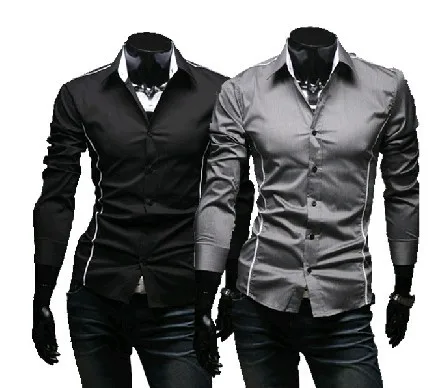 

2019 Brand New style Design Mens Shirts high quality Casual Slim Fit Stylish Dress Shirts 3 Colors Size:M~3XL