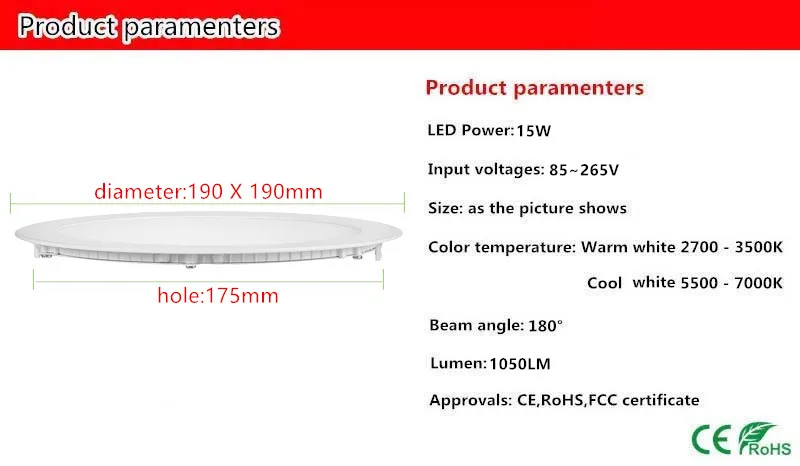 Светодиодный светильник на панель, встраиваемый светильник для кухни и ванной, 85-265 в, 3 Вт, 6 Вт, 9 Вт, 12 Вт, 15 Вт, 18 Вт, круглый светодиодный светильник на потолочную панель, теплый/холодный белый цвет
