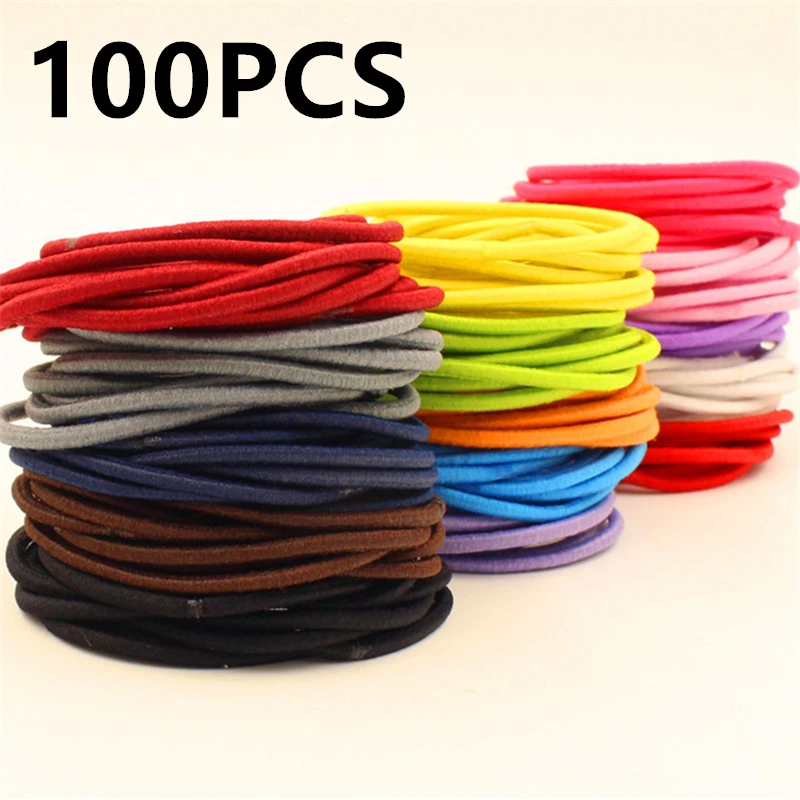 

Girls Hair Bands 50pcs/pack Hair Rope Accessories Elastics Tie Gum Scrunchy Rings Headdress Headwear Hair Ornaments for Women