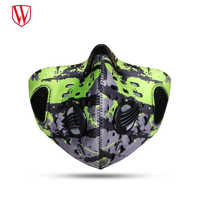 Goedkoop Fiets Gezichtsmasker Winddicht Anti fog Anti waas Stof PM2.5 Actieve Kool Gasmasker Masker voor Fietsen Hardlopen training