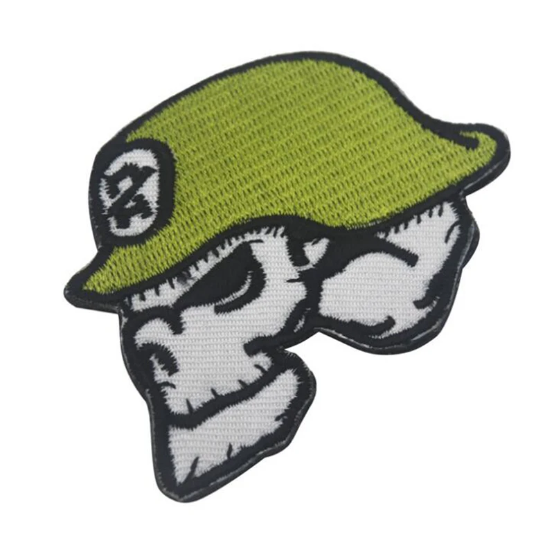 

3D Embroidery Badge Soldier Patch Human Head Helmet Tactical Badge Armband Morale Brassard Army Patch 7*5.5CM Outdoor Personalit