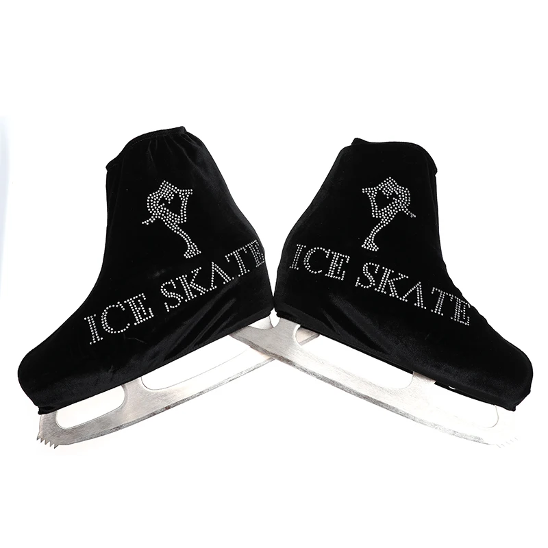

15 colors child adult velvet ice figure skating shoes cover roller skate fabric cover accessories black ice skate rhinestone