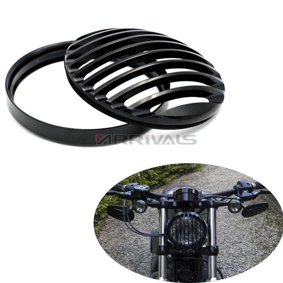 Мотоциклетные светодиодные фары 5 75 &quot5 3/4&quot крышка гриля CNC для Harley Sportster XL 883 1200 04