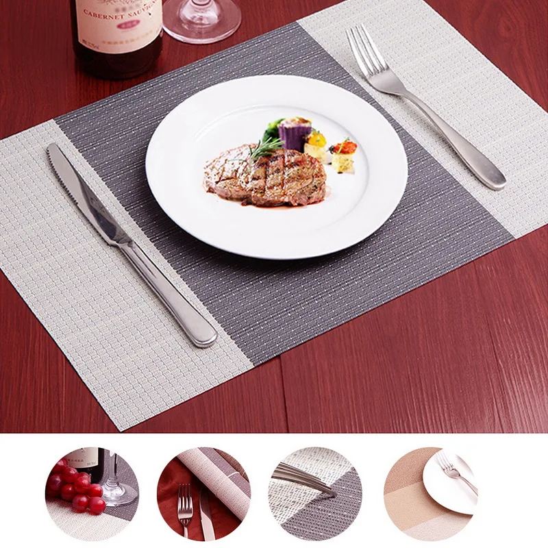 

6pcs Insulation Placemat Non-Slip Heat Resistant Dining Table Mat Kitchen Restaurant Pad Bowl Tray Cloth Coaster Waterproof